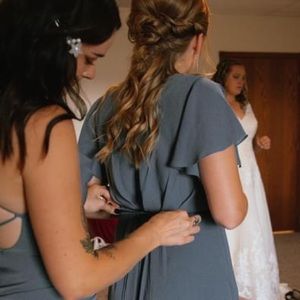 David’s Bridal Wrap Dress.